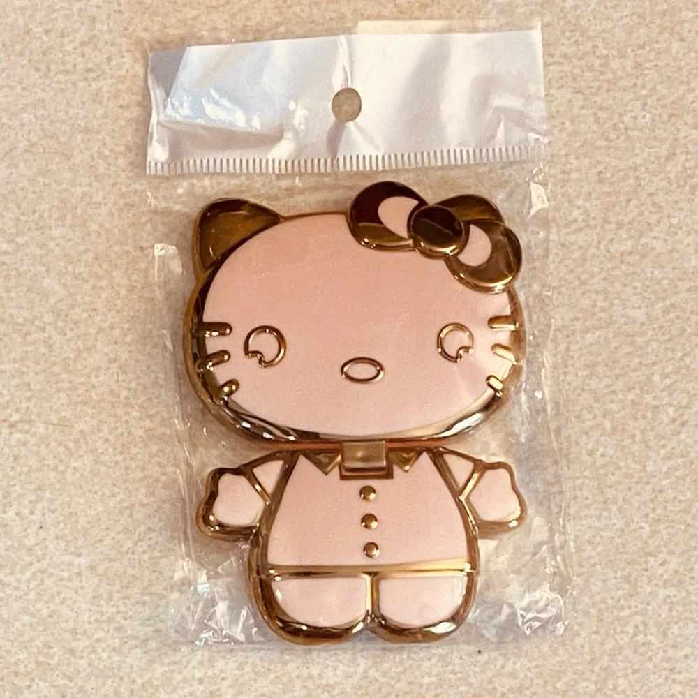HELLO KITTY Mobile Ph Holder Back Sticker Foldable/Rotatable Makeup Mirror, NIP - Picture 9 of 11